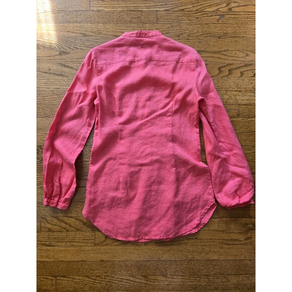 Tyler Boe 100% Linen Womens Button Up Tunic Blouse Pink Size 2 - Picture 5 of 7